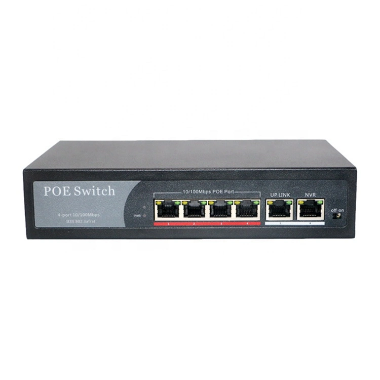سوئیچ Poe سری 4ep+2e OEM ODM 100m 4 10 / 100Mbps پورت های Poe 0
